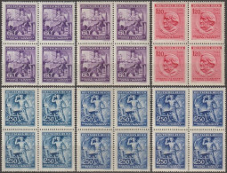 10/ Pof. 108-110, Basic Colors, 4-blocks - Unused Stamps