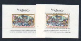 CZECHOSLOVAKIA - 1962 - PRAGA 5TH ISSUE SOUVENIR SHEETS PERF & IMPERF MINT NEVER HINGED - Ungebraucht