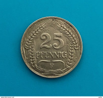 Monnaie D’Allemagne 25 Pfennig 1909F / Vendu En L’état (1) - 25 Pfennig