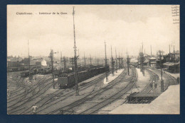 Châtelineau ( Châtelet). Intérieur De La Gare. Voies Ferrées, Train, Wagons De Marchandises. - Châtelet