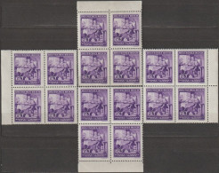 11/ Pof. 108, Violet, Complete Border 4-blocks - Nuevos