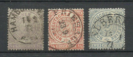 Norddeutscher Postbezirk 1869 Michel 13 & 15 & 17 O - Oblitérés