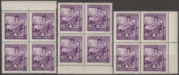 12/ Pof. 108, Brown Violet, Border 4-blocks - Ungebraucht