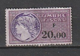 Fiscaux -  Timbres 20f ** Neuf - Marken