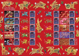 GB 2022  Lunar New Year - Year Of The Rabbit Collector / Smilers  Sheet - GS-148/LS-146 - Persoonlijke Postzegels