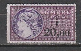 Fiscaux -  Timbres 20f ** Neuf - Stamps