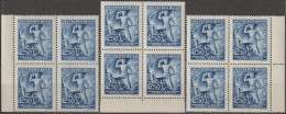 14/ Pof. 110, Yellow Blue, Border 4-blocks - Nuevos