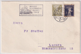 Zum. 182, 194 /Mi. 199, 270 Auf Brief Mit Sonderstempel SCHWEIZ. MUSTERMESSE BASEL 1942 RHEIHAFEN - Storia Postale