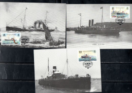 GUERNSEY GUERNESEY 1989GREAT WESTERN RAILWAY STEAMER SERVICE WEYMOUTH CHANNEL ISLES COMPLETE SET SERIE MAXI MAXIMUM CARD - Guernsey