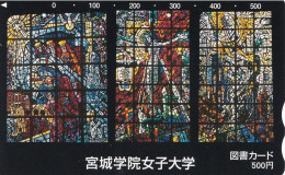 Japan Prepaid Libary Card 500 - Church Window Religion - Japon