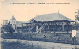 CONGO BRAZZAVILLE Cathédrale Et Palais Episcopal Avec L'escalier D'honneur Carte Vierge (2 Scans)N° 55\ML4035 - Brazzaville