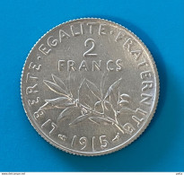 Pièce De 2 Francs 1915 Argent / Vendu En L’état (6) - 2 Francs