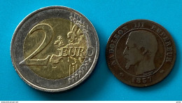 Pièce De 2 Centimes 1857B Napoléon III / Vendu En L’état (7) - 2 Centimes