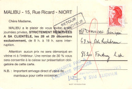 79 NIORT Le Malibu 15 Rue Ricard Invitation PUB Publicité  (Scans R/V) N° 59 \ML4054 - Niort