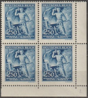 27/ Pof. 110, Yellow Blue, Corner 4-block, Print Plate 2 - Nuevos