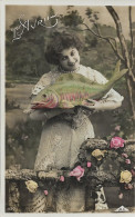 CPA. PREMIER AVRIL. JEUNE FEMME ET POISSON. 1907. - 1 De April (pescado De Abril)
