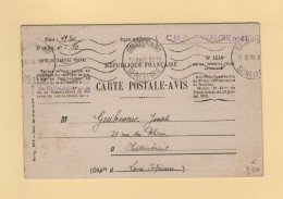 Carte Postale Avis - 1938 - CM De Cavalerie - Instruction Militaire - 1921-1960: Modern Period