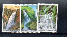 GREECE - 1988-  WATERFALLS SET OF 3  MINT NEVER HINGED  SG CAT £32.75 - Ongebruikt