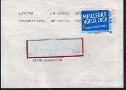 MEILLEURS VOEUX  2008 SSL/ 6/2/08 ( Lot 582 ) - Storia Postale