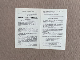 GEVELS Marie Louise °PERK 1871 +MELSBROECK 1963 - VERBOOMEN - SCHOETENS - JOTS - CHRISTIAENS - PEETERS - Esquela