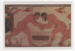 AK 210230 ART / PAINTING ... - Tomba Degli Auguri / Tarquinia - Wettkampf Der Ringer - Ancient World