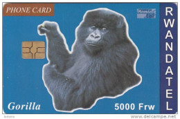 RWANDA - Gorilla, First Chip Issue 5000 Frw, Used - Cipro