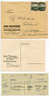 Germany 1935 Cover W/ Reply Postcard & Zahlkarte; Pockau (Flöhatal) - Emil Neumann; 6pf. Railroad Centenary, Pair - Lettres & Documents