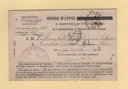 Ordre D Appel - 1908 - Mirande Gers - 1877-1920: Semi-Moderne