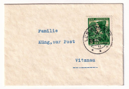 Lettre Suisse 1935 Les Avants Vitznau Timbre Pro Juventute - Storia Postale