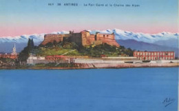 ANTIBES, LE FORT CARRE ET LA CHAINE DES ALPES  COULEUR  REF 16030 - Otros & Sin Clasificación