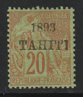 TAHITI - N°25 * (1893) 20c Brique Sur Vert - Ongebruikt