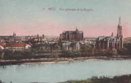 METZ, VUE GENERALE ET LA MOSELLE COULEUR  REF 16032 - Metz