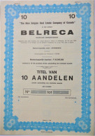 N.V. Belreca - 10 Aandelen Aan Toonder - Antwerpen - Unissued - 1976 - Other & Unclassified