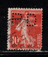 FRANCE Scott # 162 Used - With PD Perfin - Oblitérés