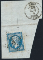 N°14 20c BLEU NAPOLEON TYPE 2 / PC 2327 LILLE / 1 VOISIN / TB MARGES - 1853-1860 Napoléon III