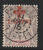 TAHITI - N°35 Obl (1915) Croix Rouge : 15c Gris - Gebraucht