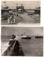 Lot De 4 CP. DIEPPE: Entrée Du Casino; L'Arromanches Rentrant Au Port Et Les Jetées; Le Casino Et Le Boulevard De Verdun - Dieppe