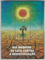 Brazil 1996 Souvenir Sheet Block World Day To Combat Desertification Sun Drought Unused With Slight Yellowish Spots - Blocks & Kleinbögen