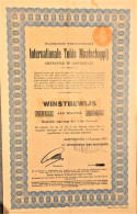 Internationale Tobis Maatschappij - Winstbewijs Aan Toonder (1933) - Amsterdam - Andere & Zonder Classificatie