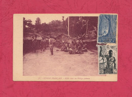 Congo Francais, Halte Dans Un Village Pahouin. Stamped And Mailed 12.08.1949. - French Congo