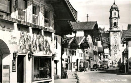 73335391 Mittenwald Bayern Obermarkt Fassadenmalerei Kirche Mittenwald Bayern - Mittenwald