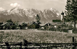 73335310 Farchant Ortsmotiv Mit Kirche Gegen Zugspitzgruppe Wettersteingebirge F - Andere & Zonder Classificatie