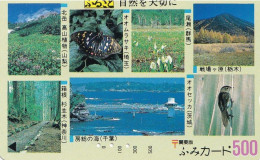 Japan Prepaid T Card 500 - Nature Butterfly Bird - Japón