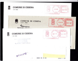 Stemmi, Comuni E Città, Cesena, Carmagnola (c), Moretta (c), Chieri, 10 Buste, Ema,meter,freistempel - Sobres