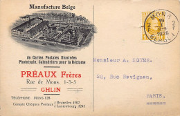 Belgique - GHLIN (Hainaut) Manufacture De Cartes Postales Illustrée Préaux Frères, Rue De Mons 1-3-5 - Altri & Non Classificati