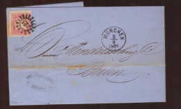 Allemagne Baviere Bayern Lettre 1868 Affranchissement Timbre N°16 Brief Cover Letter Cachet 325 Munchen - Briefe U. Dokumente