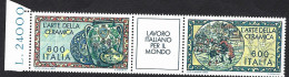 Italia 1985; Lavoro Italiano Nel Mondo, Ceramica; Serie Completa Con Bordo A Sinistra. - 1981-90:  Nuovi