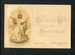 "DIE BESTEN GLUECKS- UND SEGENSWUENSCHE" 1900, Fruhe Color-AK (L1206) - Santi