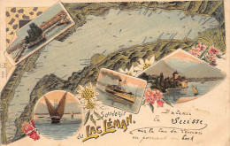 Souvenir Du Lac Léman (GE) Carte Litho - Ed. Carl Künzli 2208 - Altri & Non Classificati