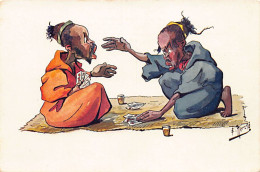 Maroc - Caricature Par F. Herzig - Joueurs De Cartes - Ed. Inconnu  - Autres & Non Classés